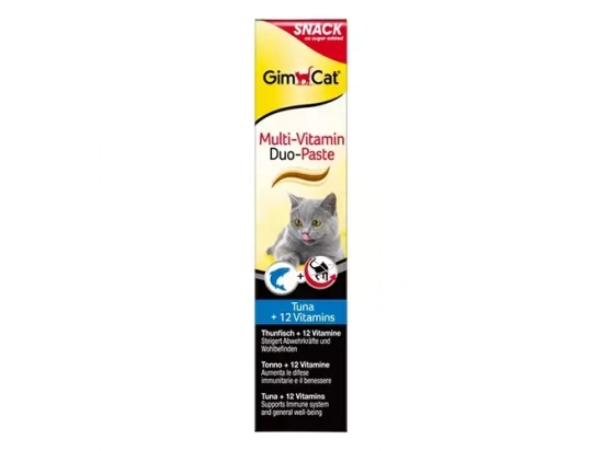 Фото - Gimcat MULTI-VITAMIN DUO PASTE (12 ВИТАМИНОВ C ТУНЦОМ ПАСТА) лакомство для кошек витамины и минералы Gimcat MULTI-VITAMIN DUO PASTE (12 ВИТАМИНОВ C ТУНЦОМ ПАСТА) лакомство для кошек