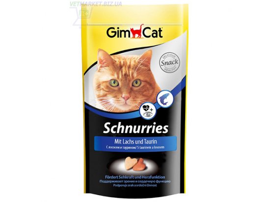 Фото - Gimcat SCHNURRIES TAURIN & LACHS (ТАУРИН І ЛОСОСЬ) вітамінізовані ласощі для котів ласощі Gimcat SCHNURRIES TAURIN & LACHS (ТАУРИН І ЛОСОСЬ) вітамінізовані ласощі для котів