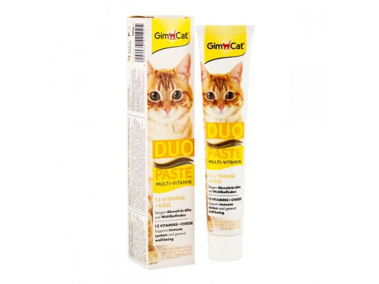 Фото - ласощі Gimcat (Джимкет) MULTI-VITAMIN DUO PASTE (12 ВІТАМІНІВ І СИР ПАСТА) ласощі для котів