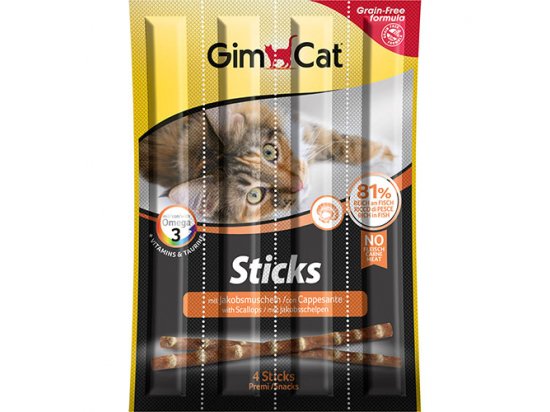 Фото - Gimcat STICKS SALMON & SCALLOPS м'ясні палички для кішок ЛОСОСЬ і ГРІБАНКИ (4 шт) корм та ласощі Gimcat STICKS SALMON & SCALLOPS м'ясні палички для кішок ЛОСОСЬ і ГРІБАНКИ (4 шт)