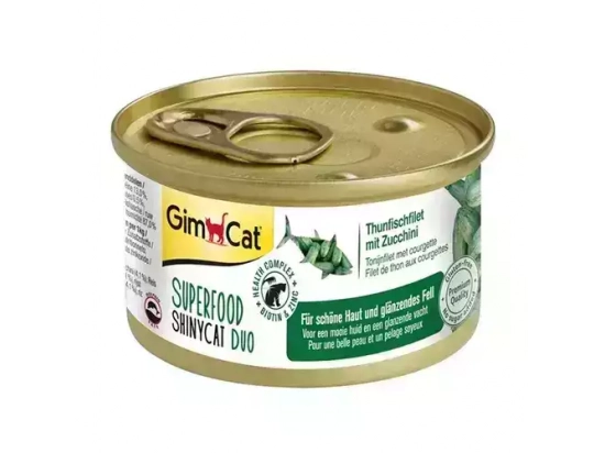 Фото 2 -  вологий корм (консерви) Gimcat SUPERFOOD TUNA FILLET ZUCCHINI (ТУНЕЦЬ І ЦУККІНІ) консерви для котів
