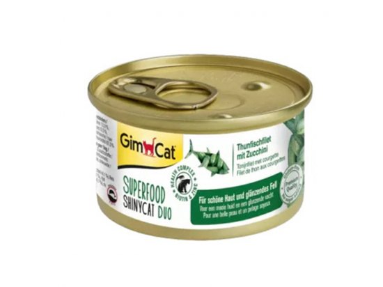 Фото - Gimcat SUPERFOOD TUNA FILLET ZUCCHINI (ТУНЕЦЬ І ЦУККІНІ) консерви для котів вологий корм (консерви) Gimcat SUPERFOOD TUNA FILLET ZUCCHINI (ТУНЕЦЬ І ЦУККІНІ) консерви для котів