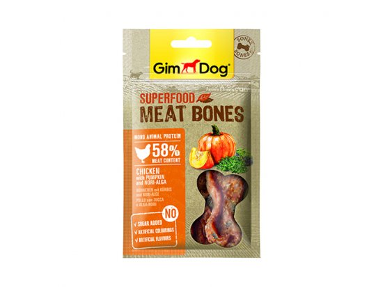 Фото - Gimdog Superfood мясные косточки для собак Курица с тыквой и морскими водорослями лакомства Gimdog Superfood мясные косточки для собак Курица с тыквой и морскими водорослями