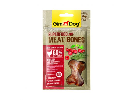Фото - Gimdog Superfood мясные косточки для собак Курица с клюквой и розмарином лакомства Gimdog Superfood мясные косточки для собак Курица с клюквой и розмарином