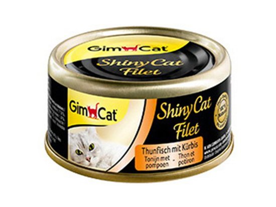 Фото - Gimcat Shiny Cat Filet (ТУНЕЦЬ З Гарбузом Філі) консерви для кішок вологий корм (консерви) Gimcat Shiny Cat Filet (ТУНЕЦЬ З Гарбузом Філі) консерви для кішок