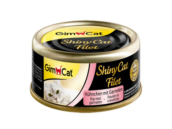 Фото - Gimcat (Джимкет) SHINY CAT FILET (КУРКА & КРЕВЕТКА ФІЛЕ) консерви для котів вологий корм (консерви) Gimcat (Джимкет) SHINY CAT FILET (КУРКА & КРЕВЕТКА ФІЛЕ) консерви для котів