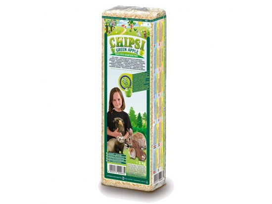 Фото 2 -  наполнители и подстилки Chipsi (Чипси) Plus GREEN APPLE - опилки для грызунов АРОМАТ ЗЕЛЕНОГО ЯБЛОКА