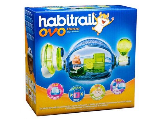 Фото 3 -  клітки та вольєри Hagen HABITRALL OVO HOME-BLUE клітка для дрібних гризунів, пластик