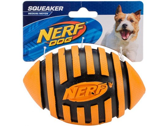 Фото 4 -  игрушки Hagen NERF DOG Spiral Squeak Football Игрушка в форме мяча для регби, 8,5 см