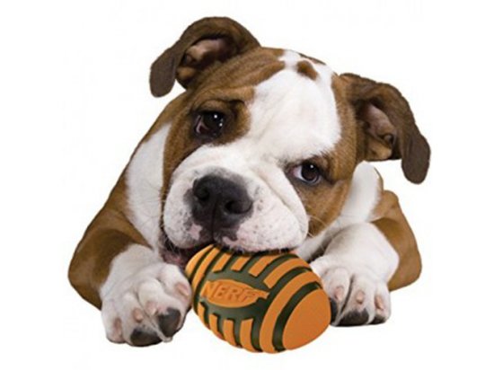 Фото 3 -  игрушки Hagen NERF DOG Spiral Squeak Football Игрушка в форме мяча для регби, 8,5 см