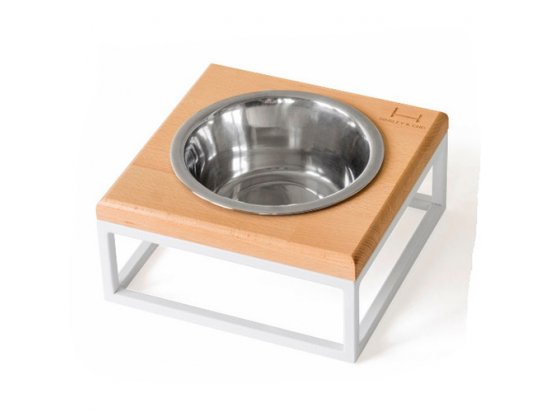 Фото - Harley & Cho Natural Wood + White миска на подставке миски, поилки, фонтаны Harley & Cho Natural Wood + White миска на подставке