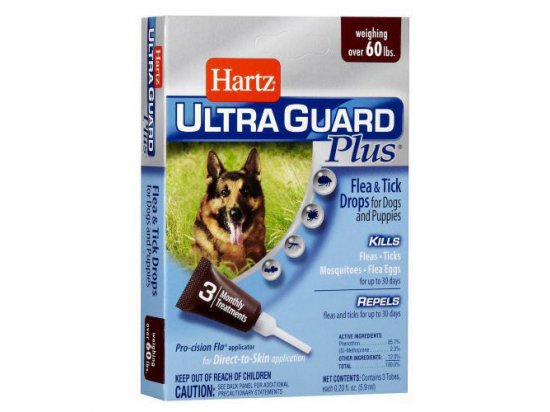 Фото 2 -  от блох и клещей Hartz Ultra Guard PLUS (4 в 1) капли от блох, яиц блох, клещей и комаров для собак