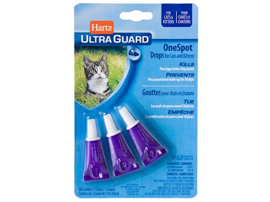 Фото - Hartz Ultra Guard OneSpot Cats & Kittens Капли на холку для кошек и котят от яиц блох и их личинок от блох и клещей Hartz Ultra Guard OneSpot Cats & Kittens Капли на холку для кошек и котят от яиц блох и их личинок
