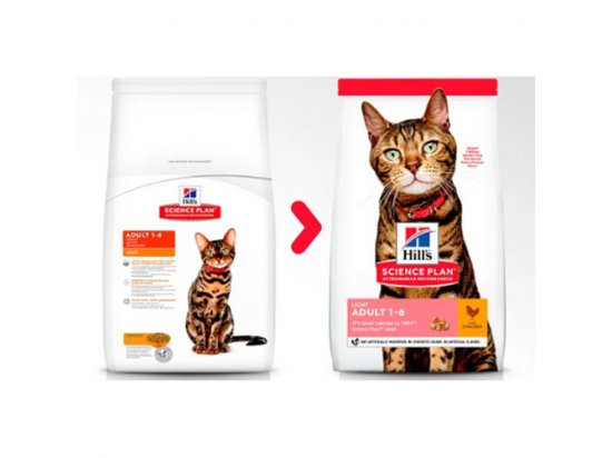 Фото 2 -  сухий корм Hill's Science Plan Adult Light корм для кішок з куркою