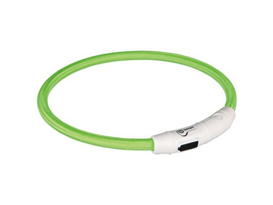 Фото - Trixie USB Flash Light Ring - Нашийник, що світиться для собак, зелений амуніція Trixie USB Flash Light Ring - Нашийник, що світиться для собак, зелений