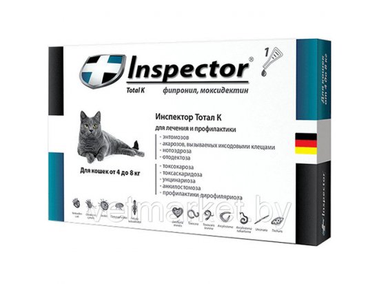 Фото 2 -  від бліх та кліщів Inspector TOTAL K - Капли от внешних и внутренних паразитов у кошек