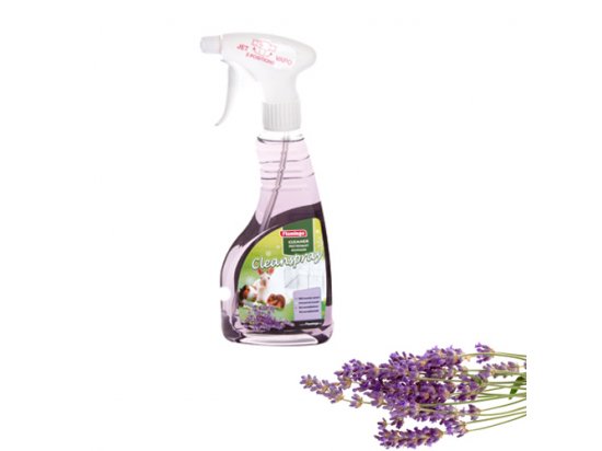 Фото - видалення запаху, плям та шерсті Flamingo (Фламінго) CLEAN SPRAY LAVENDER Спрей для очищення клітин гризунів із запахом лаванди, 500 мл