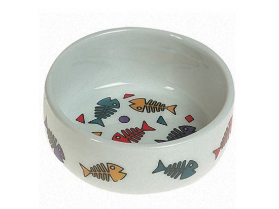 Фото - Flamingo COLOR FISH миска для кішок, кераміка миски, напувалки, фонтани Flamingo COLOR FISH миска для кішок, кераміка