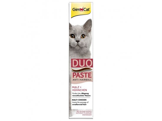 Фото - для выведения шерсти Gimcat (Джимкет) ANTI-HAIRBALL DUO PASTE (ВЫВЕДЕНИЕ ШЕРСТИ ПАСТА ВКУС СЫРА) лакомство  для кошек