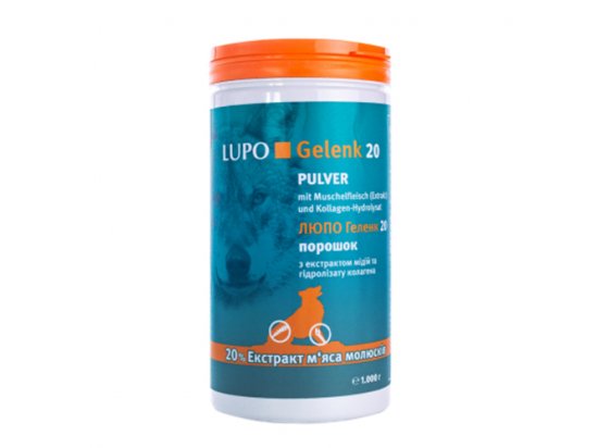 Фото - Luposan (Люпосан) Lupo Gelenk 20 - минеральная добавка для укрепления суставов и костей у собак пищевые добавки Luposan (Люпосан) Lupo Gelenk 20 - минеральная добавка для укрепления суставов и костей у собак
