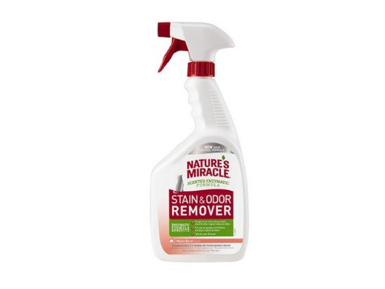 Фото - видалення запахів, плям та шерсті Natures Miracle STAIN&ODOR REMOVER MELON (ЗНИЩУВАЧ ПЛЯМ І ЗАПАХУ) розчин для кішок, аромат ДИНІ