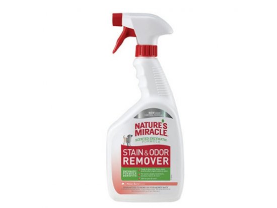 Фото - видалення запахів та плям Natures Miracle STAIN&ODOR REMOVER MELON (ЗНИЩУВАЧ ПЛЯМ І ЗАПАХУ) розчин для собак, аромат ДИНІ