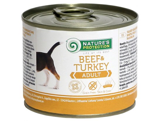 Фото - Natures Protection (Нейчез Протекшин) ADULT BEEF & TURKEY (ЭДАЛТ ТЕЛЯТИНА И ИНДЕЙКА) консерва для собак влажный корм (консервы) Natures Protection (Нейчез Протекшин) ADULT BEEF & TURKEY (ЭДАЛТ ТЕЛЯТИНА И ИНДЕЙКА) консерва для собак