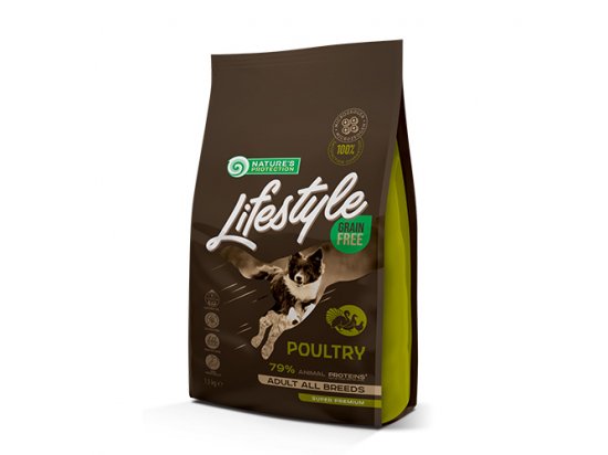 Фото - сухий корм Natures Protection Lifestyle GRAIN FREE ADULT POULTRY корм для собак усіх порід ПТИЦЯ