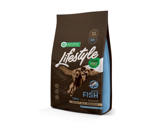 Фото - сухой корм Natures Protection Lifestyle GRAIN FREE ADULT FISH корм для собак всех пород РЫБА