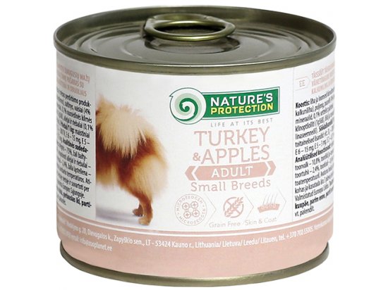 Фото - Natures Protection (Нейчез Протекшин) SMALL BREEDS TURKEY & APPLES (СМОЛЛ БРИД ИНДЕЙКА И ЯБЛОКИ) консерва для взрослых собак малых пород влажный корм (консервы) Natures Protection (Нейчез Протекшин) SMALL BREEDS TURKEY & APPLES (СМОЛЛ БРИД ИНДЕЙКА И ЯБЛОКИ) консерва для взрослых собак малых пород