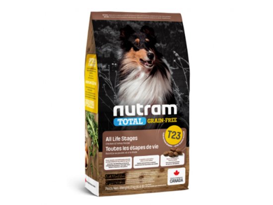 Фото - сухий корм Nutram T23 Total Grain-Free TURKEY, CHICKEN & DUCK (Індичка, курка і качка) беззерновий корм для цуценят та дорослих собак