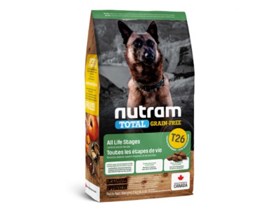 Фото - сухий корм Nutram T26 Total Grain-Free LAMB & LENTILS (ЯГНЯ та СОЧЕВИЦЯ) беззерновий корм для цуценят та дорослих собак