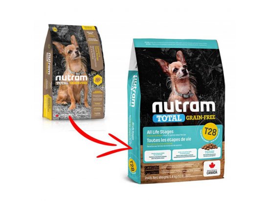 Фото - сухий корм Nutram T28 Total Grain-Free SALMON & TROUT SMALL BREED (ЛОСОСЬ І ФОРЕЛЬ) беззерновий корм для собак малих порід