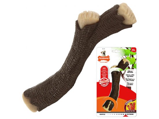 Фото 2 -  игрушки Nylabone EXTREME CHEW WOODEN STICK жевательная игрушка для собак ВЕТКА, вкус бекона