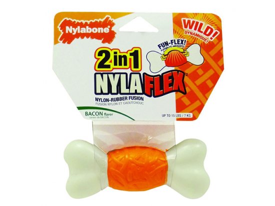 Фото 2 -  игрушки Nylabone NILAFLEX BONE (НИЛАФЛЕКС КОСТЬ) игрушка для собак, вкус бекона