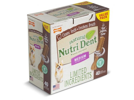 Фото 3 -  лакомства Nylabone NUTRI DENT NATURAL жевательное лакомство для чистки зубов для собак с говядиной