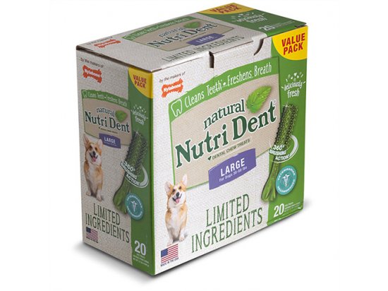 Фото 4 -  ласощі Nylabone NUTRI DENT NATURAL жувальні ласощі для чищення зубів для собак з люцерною 1 уп