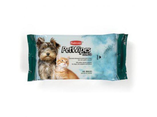 Фото - Padovan (Падован) PET WIPES TALC (ТАЛЬК) серветки для собак та кішок, 40 шт повсякденна косметика Padovan (Падован) PET WIPES TALC (ТАЛЬК) серветки для собак та кішок, 40 шт
