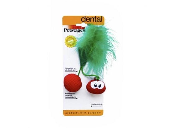 Фото 2 -  іграшки Petstages DENTAL CHERRIES іграшка для котів ВИШНІ