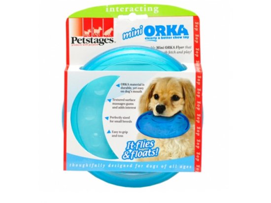 Фото 2 -  игрушки PETSTAGES Mini Orka Flyer Орка Летающая тарелка мини