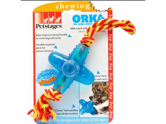 Фото 3 -  іграшки PETSTAGES Orka Jack small with rope - Орка Джек мала з канатиком - іграшка для собак
