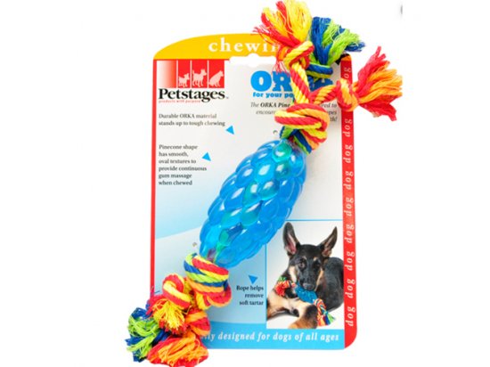 Фото 2 -  іграшки PETSTAGES Orka Pine Cone Chew Орка Шишка з канатом - іграшка для собак