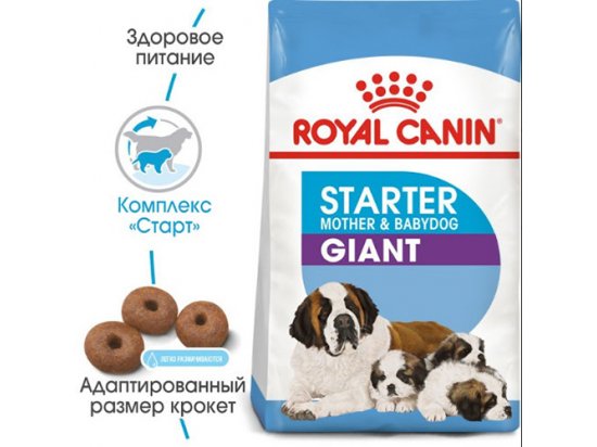 Фото - сухий корм Royal Canin GIANT STARTER MOTHER & BABYDOG корм для вагітних та годуючих сук та цуценят гігантських-порід