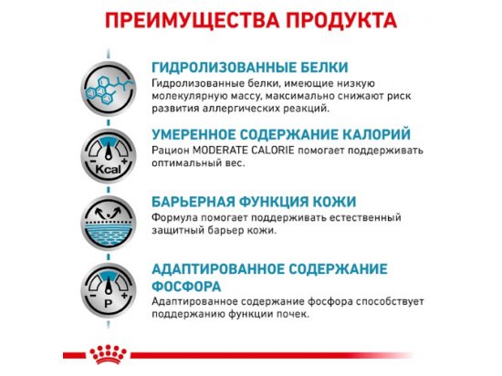 Фото - ветеринарные корма Royal Canin HYPOALLERGENIC MODERATE CALORIE - гипоаллергенный низкокалорийный корм для собак