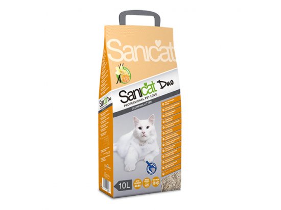 Фото - Sanicat (Саникет) Clumping Duo - комкующийся наполнитель для кошачьих туалетов АРОМАТ ВАНИЛИ И МАНДАРИНА наполнители Sanicat (Саникет) Clumping Duo - комкующийся наполнитель для кошачьих туалетов АРОМАТ ВАНИЛИ И МАНДАРИНА