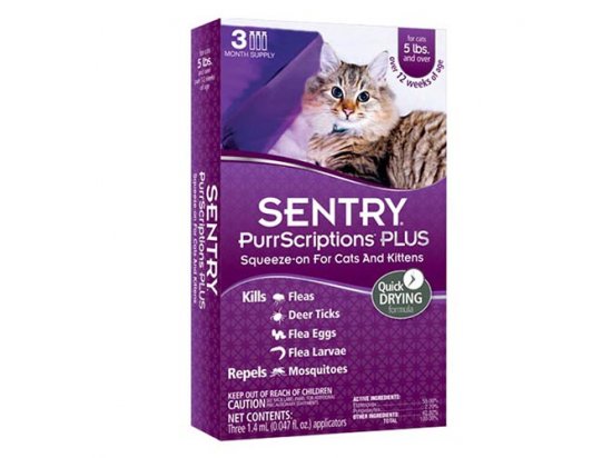 Фото - SENTRY ПУРРСКРИПШНС (PurrScriptions) краплі від бліх та кліщів для котів та кошенят від 2,2 кг від бліх та кліщів SENTRY ПУРРСКРИПШНС (PurrScriptions) краплі від бліх та кліщів для котів та кошенят від 2,2 кг