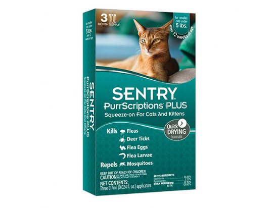 Фото - SENTRY ПУРРСКРИПШНС (PurrScriptions) капли от блох и клещей для кошек и котят до 2,2 кг от блох и клещей SENTRY ПУРРСКРИПШНС (PurrScriptions) капли от блох и клещей для кошек и котят до 2,2 кг