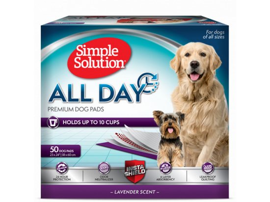 Фото - Simple Solution ALL DAY PREMIUM DOG PADS пелюшки з ароматом лаванди пелюшки Simple Solution ALL DAY PREMIUM DOG PADS пелюшки з ароматом лаванди