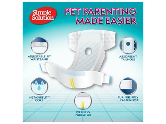 Фото - памперсы и трусики Simple Solution DISPOSABLE DIAPERS X-SMALL TOY гигиенические подгузники для собак малых пород, 12 шт