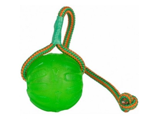 Фото 2 -  іграшки StarMark Swing & Fling Chew Ball іграшка для собак, м'яч гелевий на мотузці